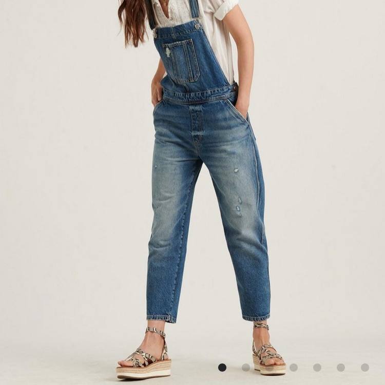 Lucky Brand Relaxed Denim Overall Size 4 27